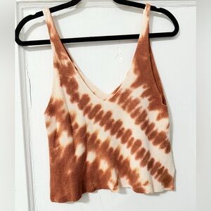 Forever 21 Tan and Cream Knit Tank